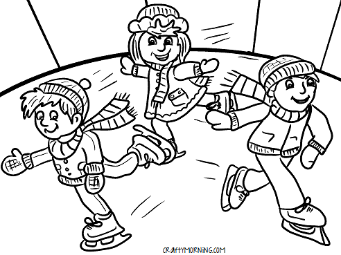 492x369 Ice Skating Coloring Pages Printable