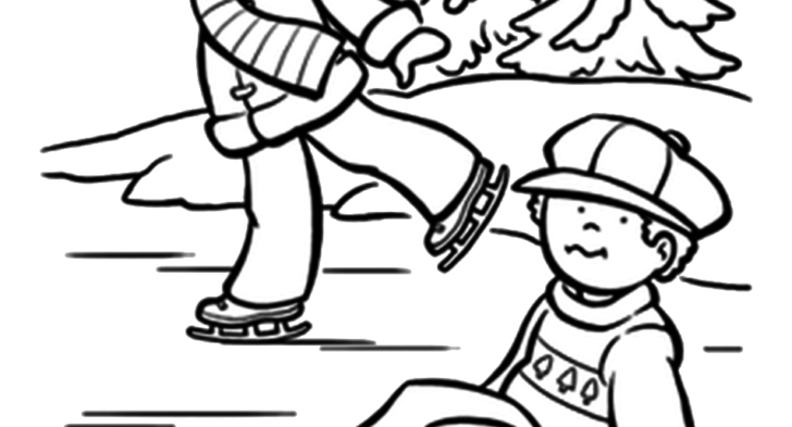 728x393 Kids Ice Skating Coloring Page Figure Skating Coloring Page Free