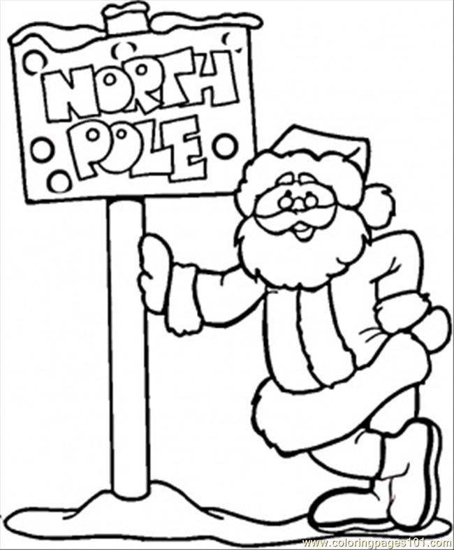 650x787 North Pole And Santa Coloring Page