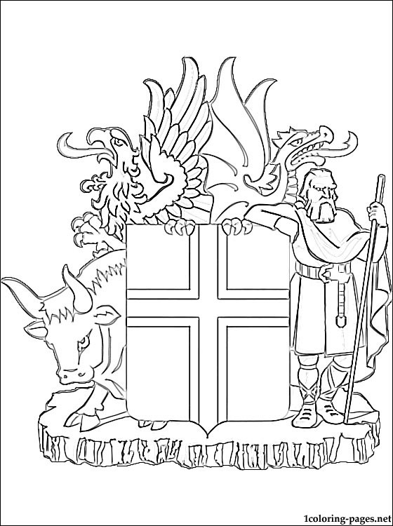 560x750 Iceland Coat Of Arms Coloring Page Coloring Pages