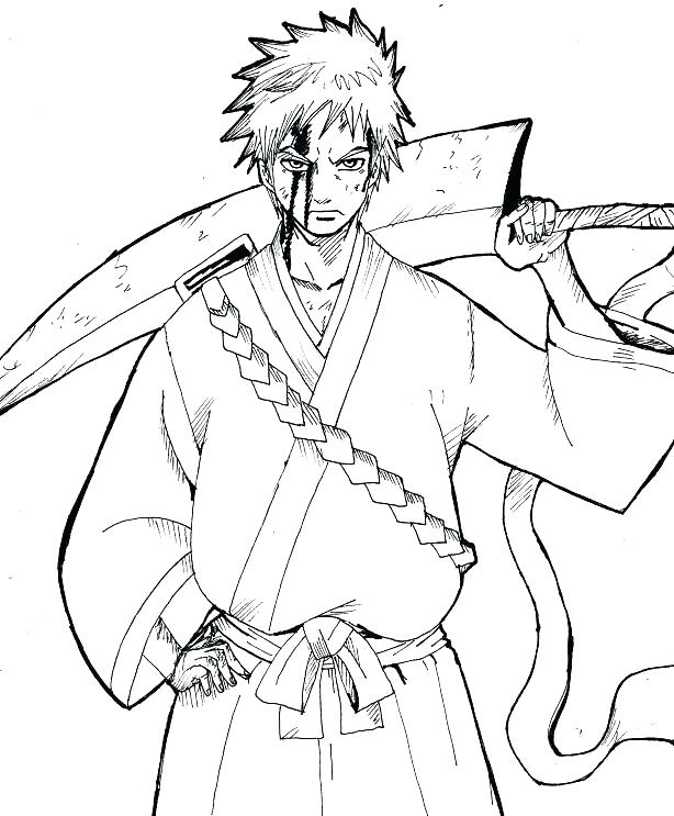 614x743 Ichigo Coloring Pages Coloring Pages For Kids Anime Manga Bleach
