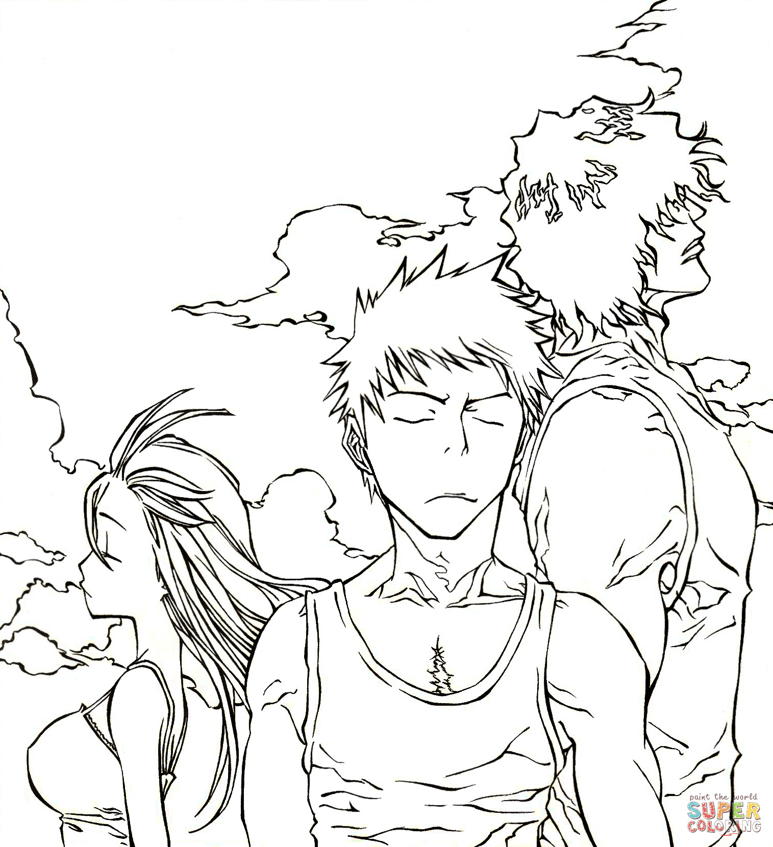 1515x1661 Trio From Manga Anime Bleach Coloring Page Free Printable