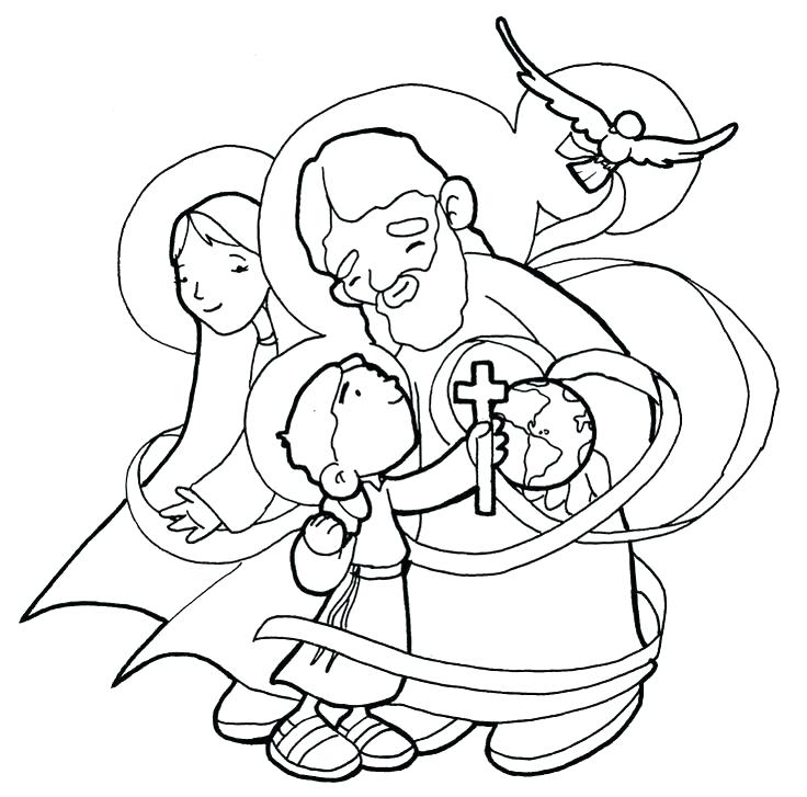 736x727 Holy Family Coloring Pages Holy Trinity Coloring Pages Holy Family