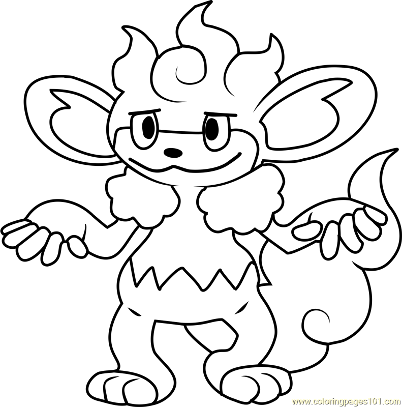 791x800 Simisear Pokemon Coloring Page