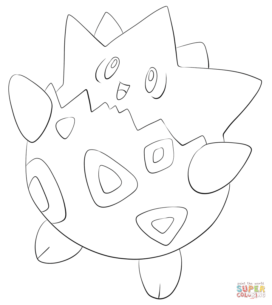 912x1020 Togepi Coloring Page Free Printable Pages Lovely