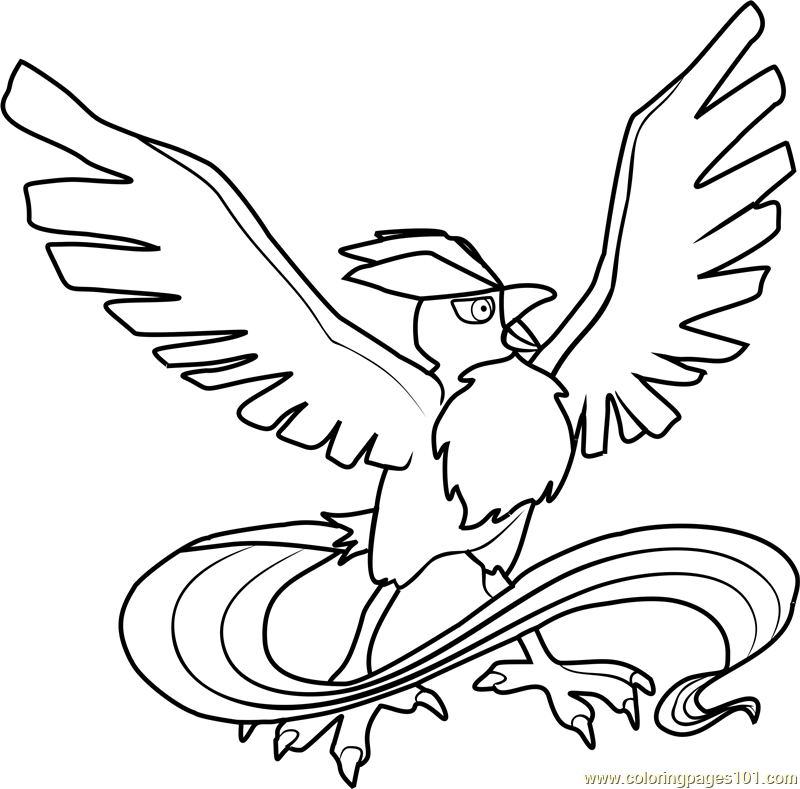 800x789 Articuno Pokemon Coloring Page