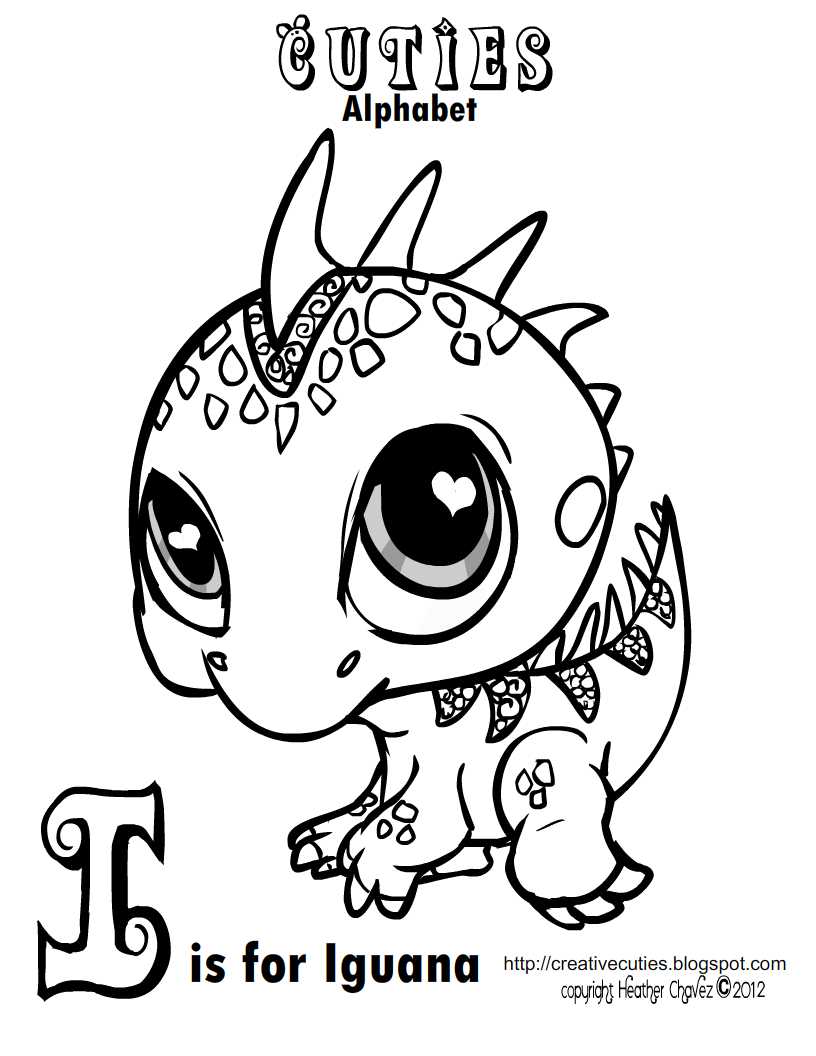 816x1056 Creative Cuties Iguana Coloring Page