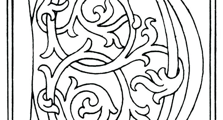 728x393 Medieval Illuminated Letters Coloring Pages Illuminated Letters