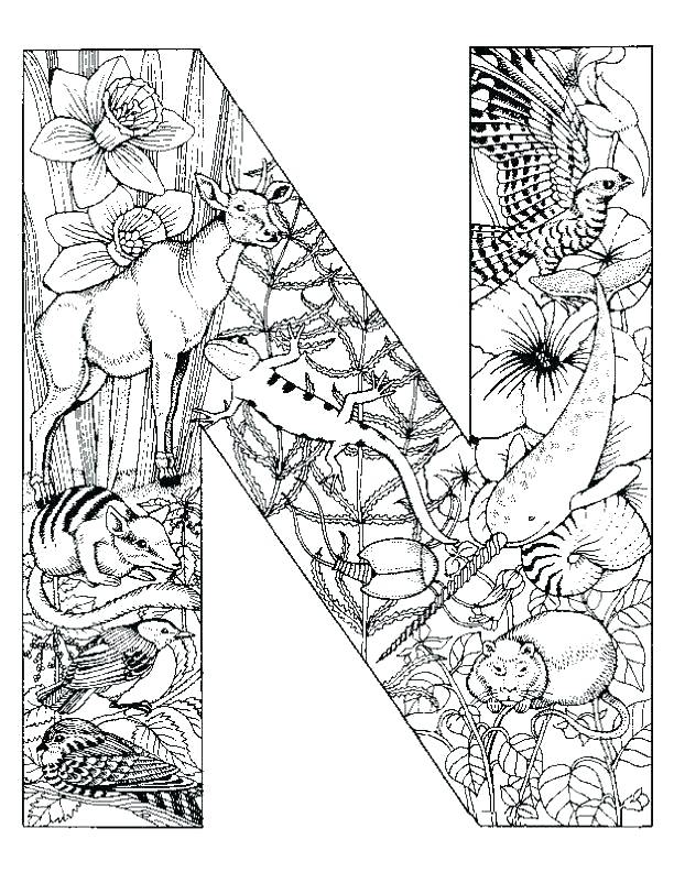 612x792 Printable Illuminated Letters Coloring Pages