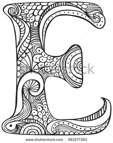 Illuminated Letters Coloring Pages Free 372x470 Illuminated Letters Coloring Pages Free