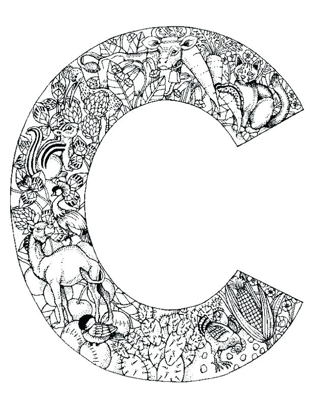 Illuminated Letters Coloring Pages Animal Alphabet Letter C 618x800 Illuminated Letters Coloring Pages Animal Alphabet Letter C