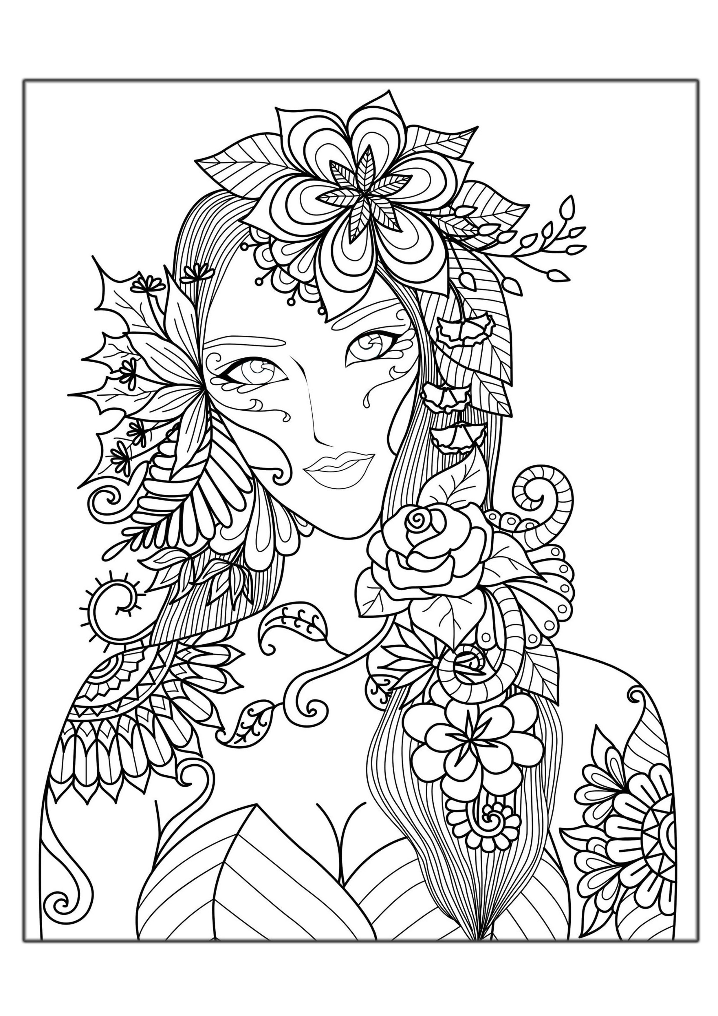 Woman Flowers 2480x3508 Woman Flowers