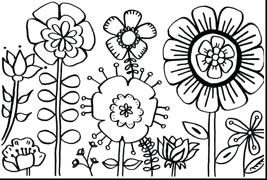 Printable Coloring Pages Flowers Cliptext.co 878x591 Printable Coloring Pages Flowers Cliptext.co