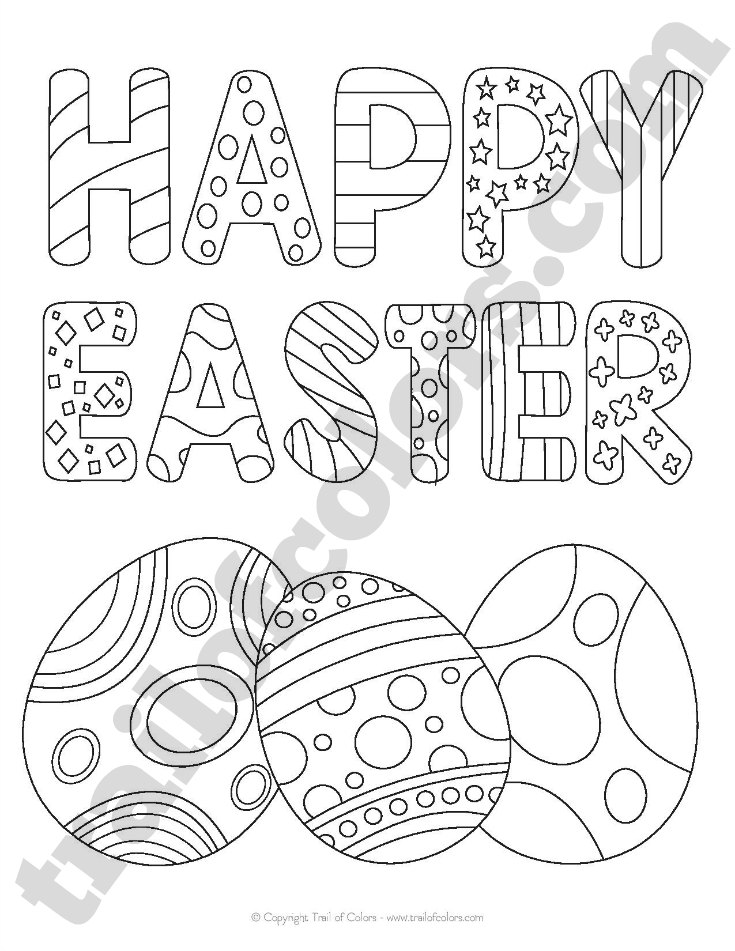 735x951 Happy Easter Coloring Page For Kids
