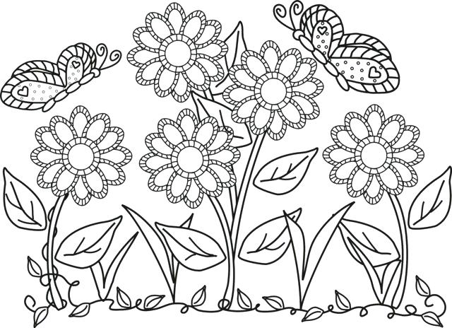 Printable Coloring Pages Of Flowers Free Printable Adult Coloring 640x464 Printable Coloring Pages Of Flowers Free Printable Adult Coloring