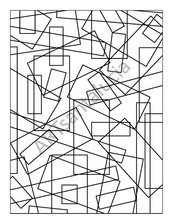 570x738 24 Best Random, Geometric Adult Coloring Pages Images