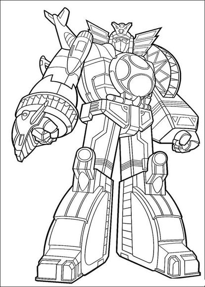 414x580 Power Ranger Megazord Coloring Page Connor 5th Bday