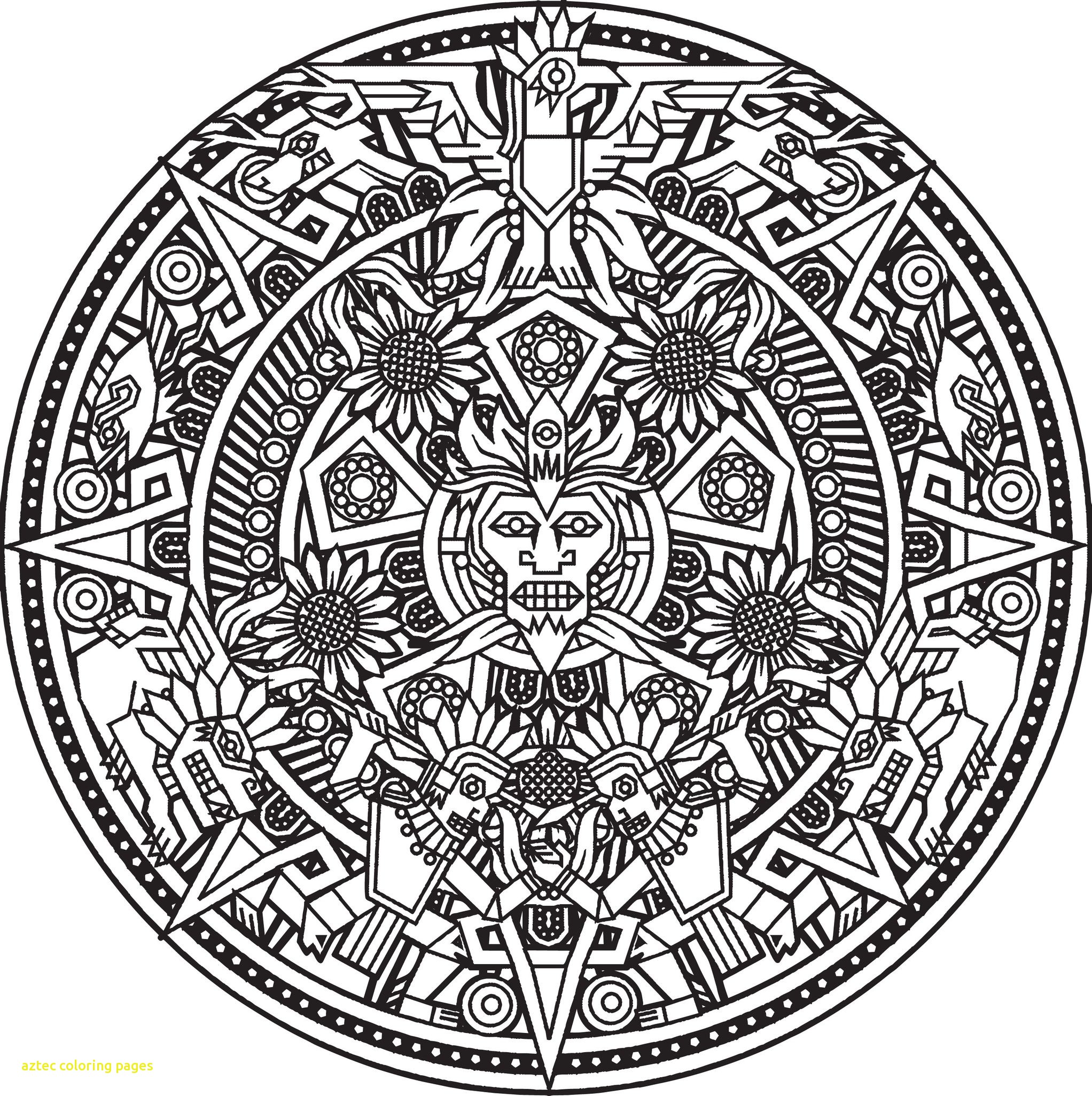 2044x2052 Aztec Coloring Pages With Mandala Inca Or Maya God To Color By New