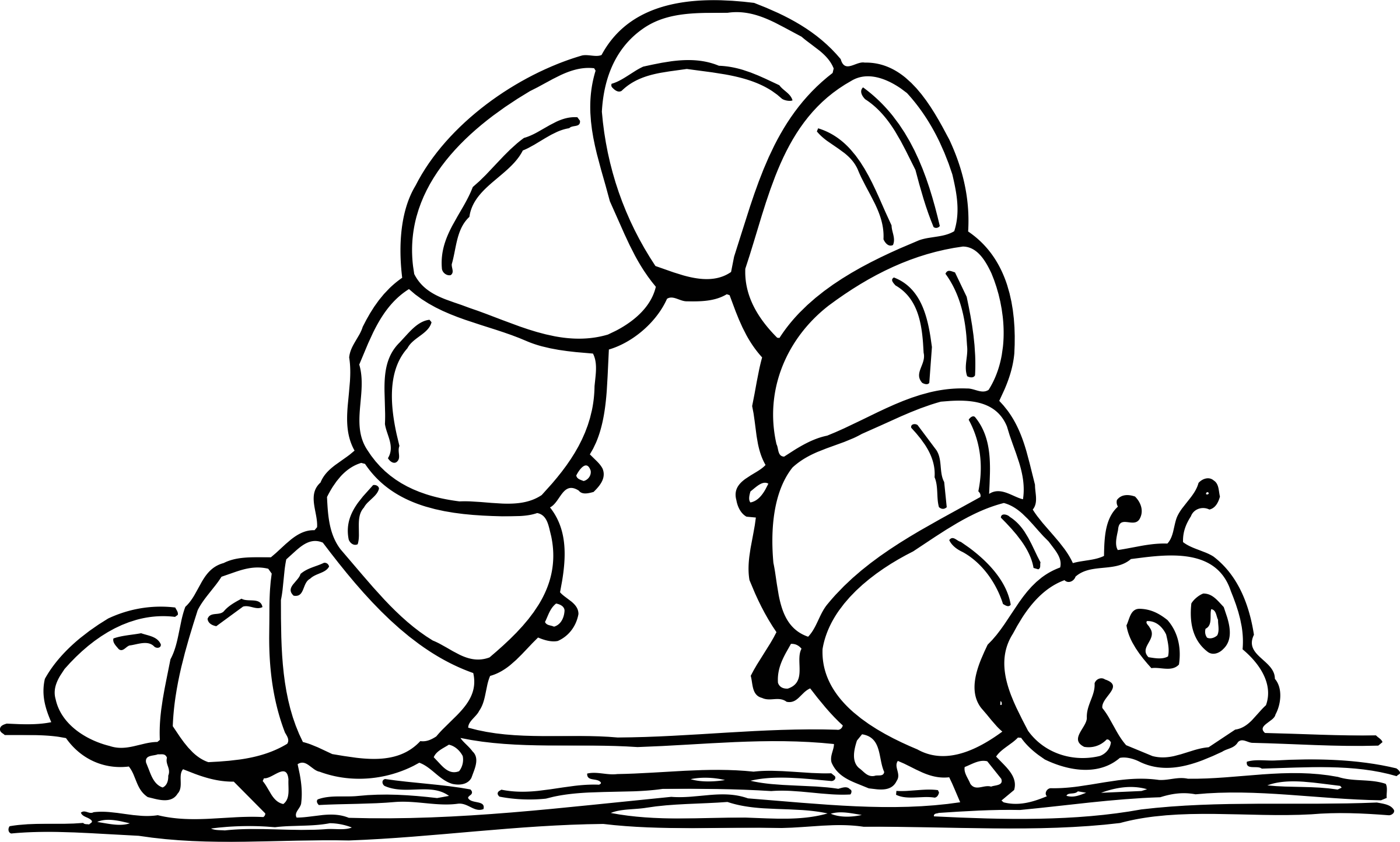 2400x1444 Inchworm Coloring Page