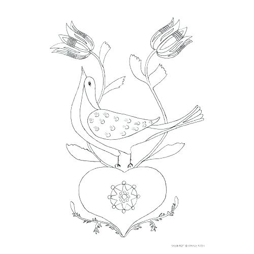500x500 Free Folk Art Bird Coloring Pages