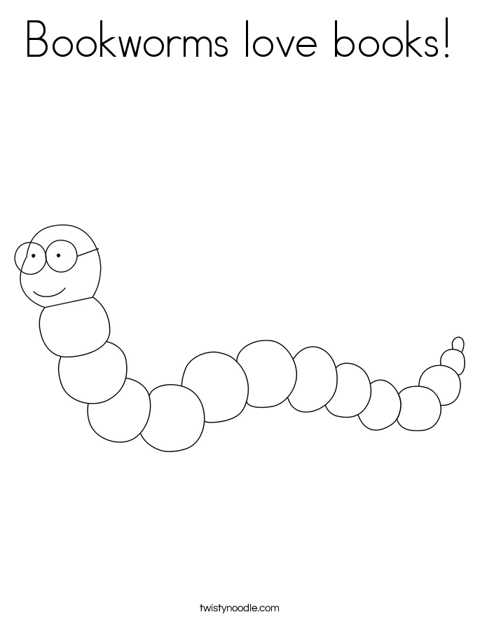 685x886 Bookworms Love Books Coloring Page