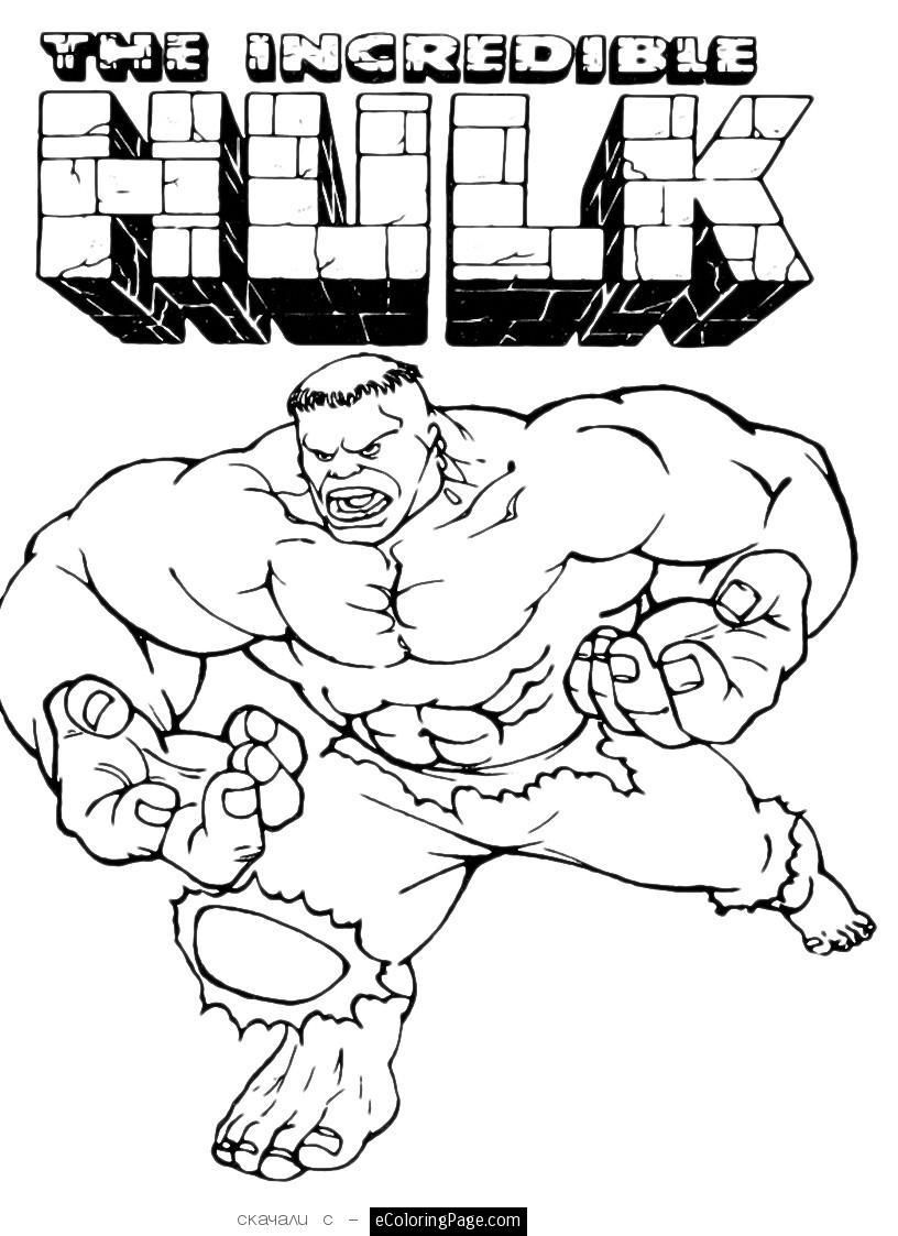 816x1123 Awesome Marvel Superhero The Incredible Hulk Coloring Page