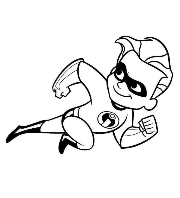 Dash Super Speed From The Incredibles Coloring Page 600x662 Dash Super Speed From The Incredibles Coloring Page