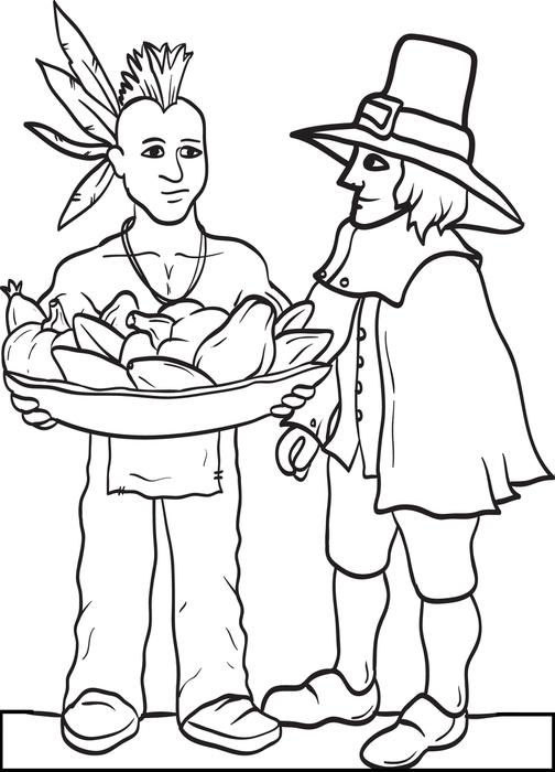 Indian And Pilgrim Coloring Pages at GetColorings.com | Free printable ...