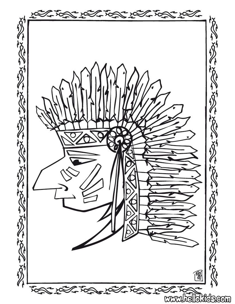 Indian Chief Portrait Coloring Pages 820x1060 Indian Chief Portrait Coloring Pages