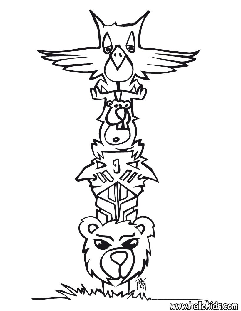 Indian Totem Coloring Pages 820x1060 Indian Totem Coloring Pages