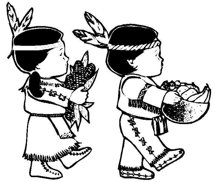 710x600 34 Thanksgiving Indian Coloring Pages, A Pilgrim And Indian Chief