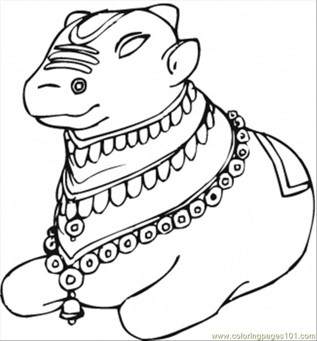 Indian Cow Coloring Page 650x700 Indian Cow Coloring Page