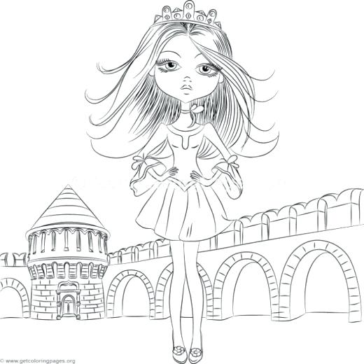 520x520 Cute Girl Coloring Pages Together With Cute Girl Wearing A Crown