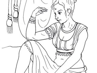 320x240 Girl Indian Coloring Pages Indian Girl Free Coloring Book Mandala