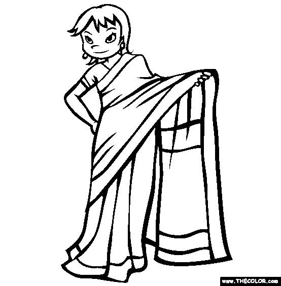 554x564 Sareeindian Girl Coloring Page Coloring