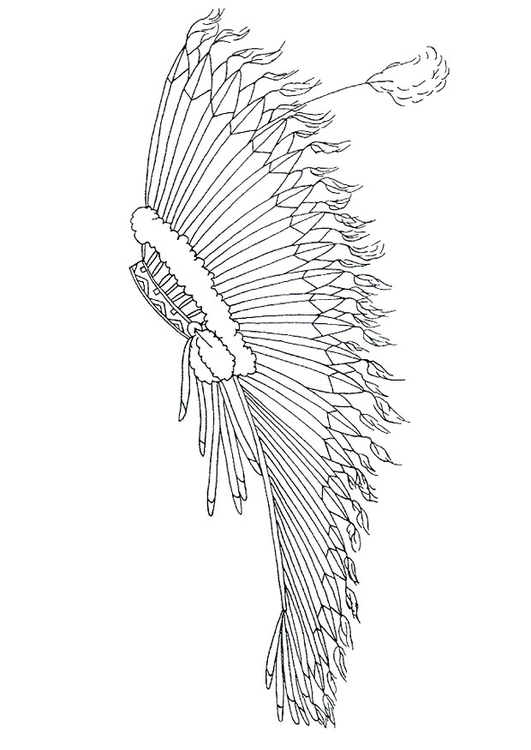 Coloring Page Feather Headdress 531x750 Coloring Page Feather Headdress