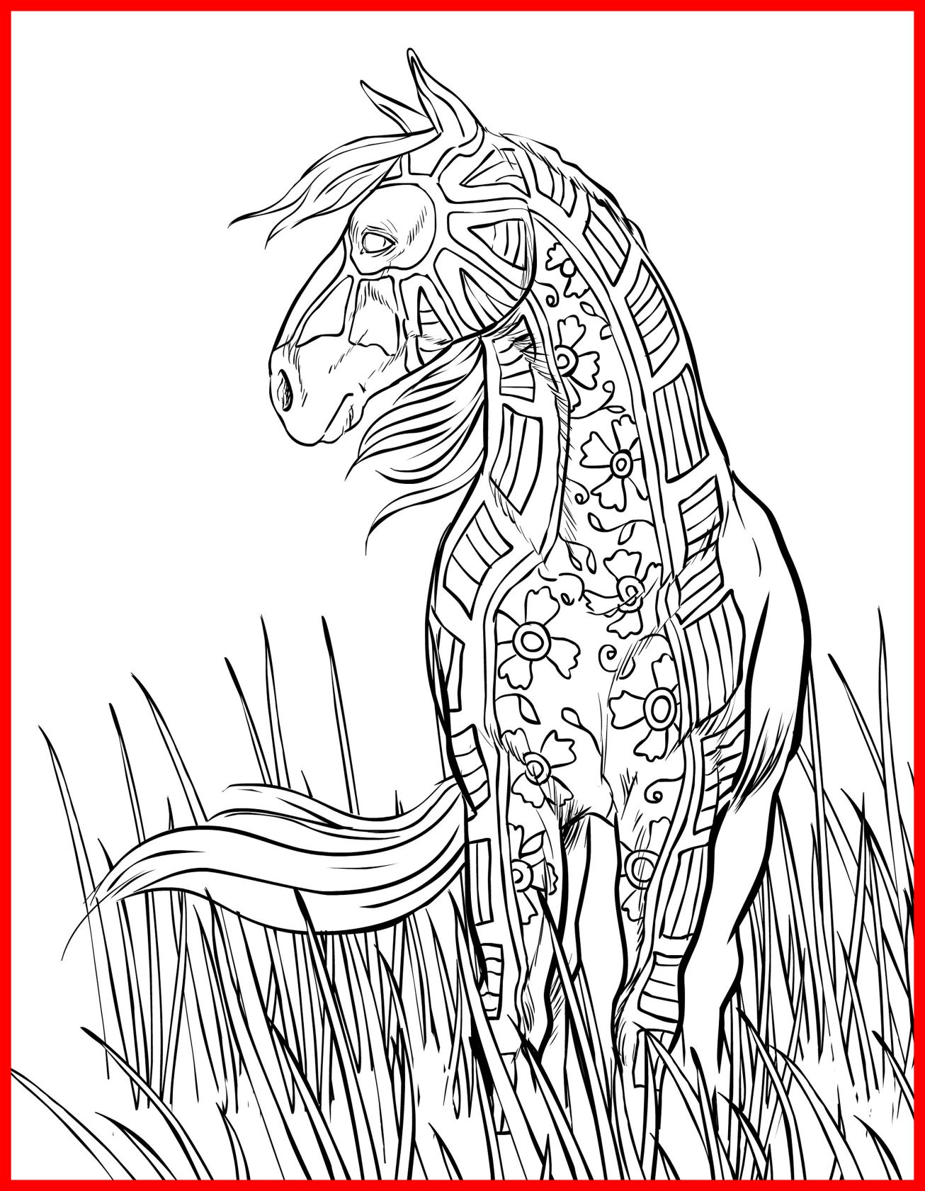 1306x1681 Indian Horse Coloring Pages