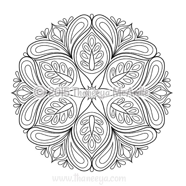 Flower Mandalas Coloring Book By Thaneeya Mcardle 600x600 Flower Mandalas Coloring Book By Thaneeya Mcardle