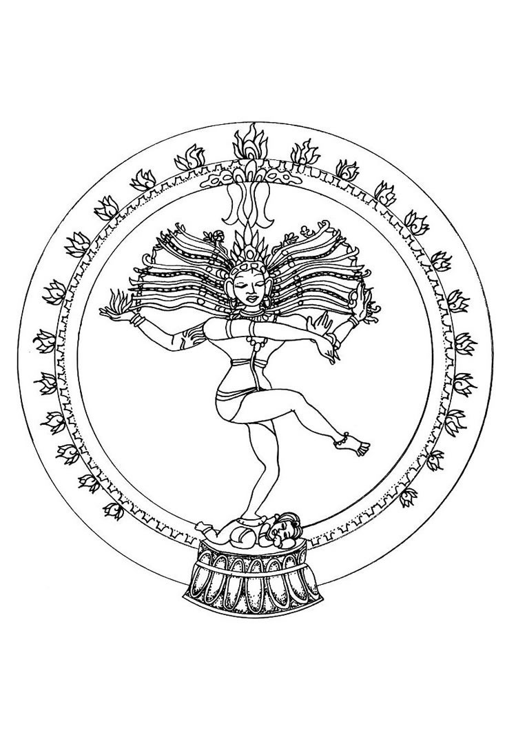 Indian Shiva Dance Mandala Coloring Pages 749x1060 Indian Shiva Dance Mandala Coloring Pages