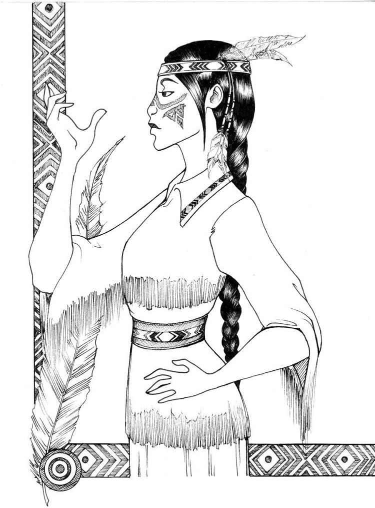 Indian Princess Coloring Pages 750x1015 Indian Princess Coloring Pages