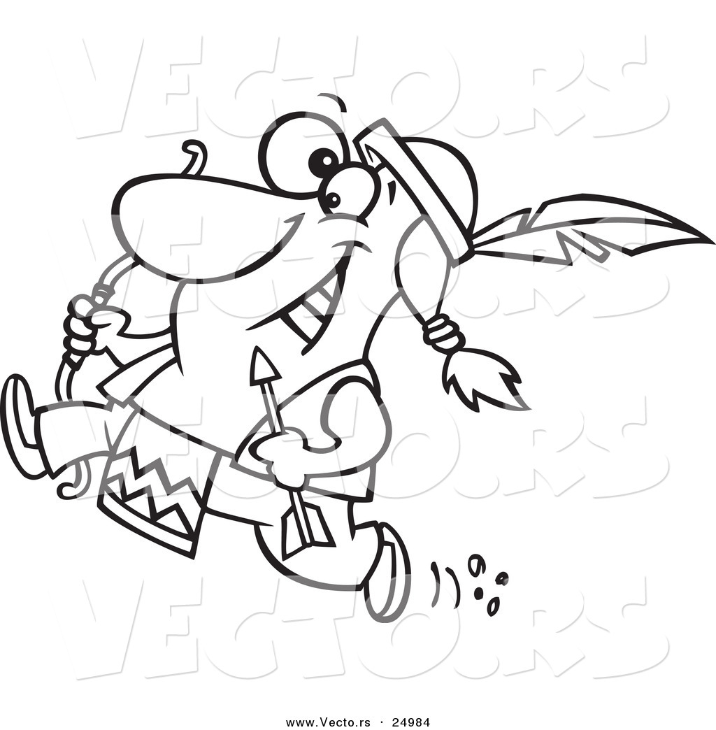 Vector Of A Cartoon Native American Indian Archer Warrior Brave 1024x1044 Vector Of A Cartoon Native American Indian Archer Warrior Brave
