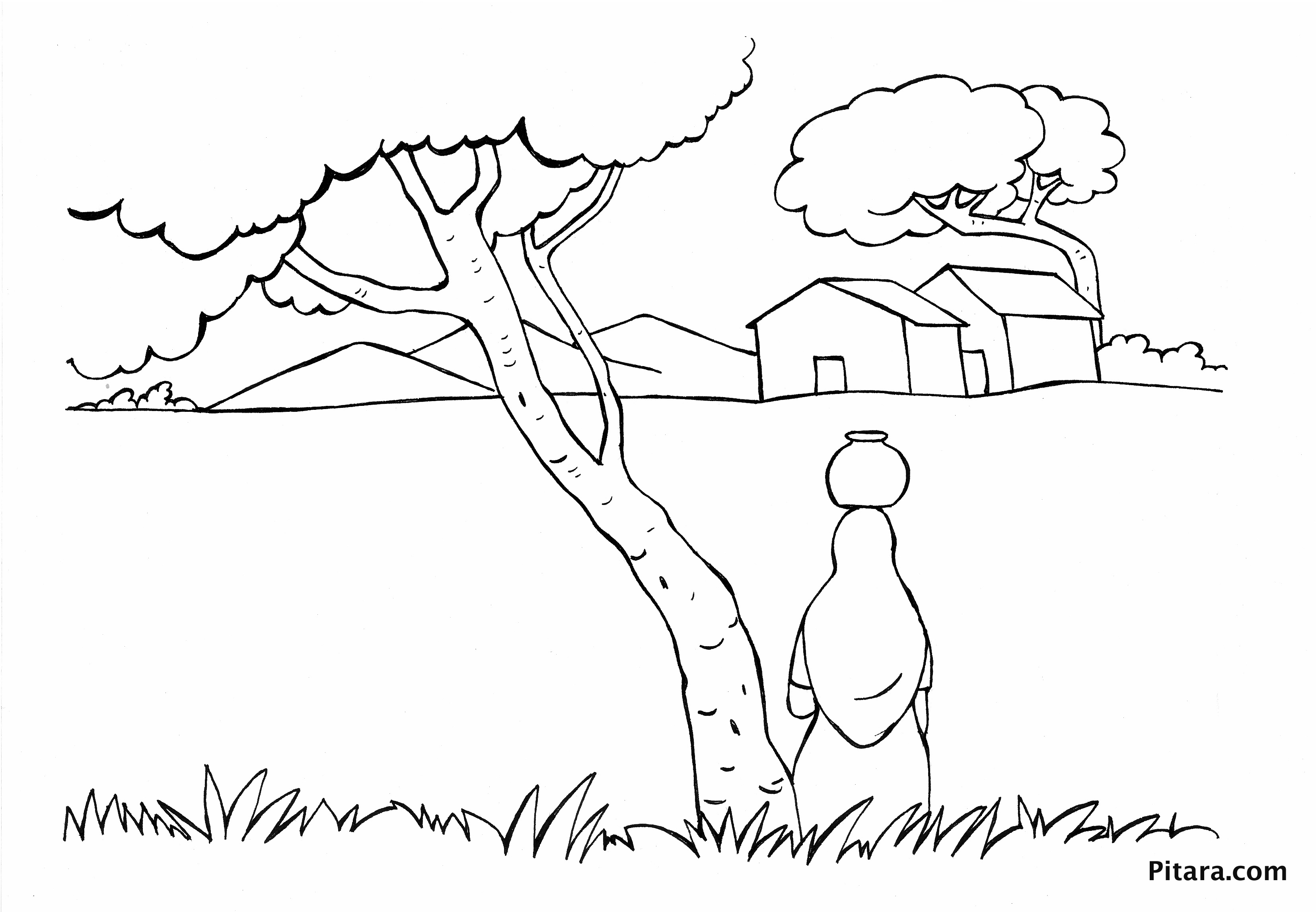 Indian Village People Coloring Pages Pitara Kids Network 3308x2292 Indian Village People Coloring Pages Pitara Kids Network