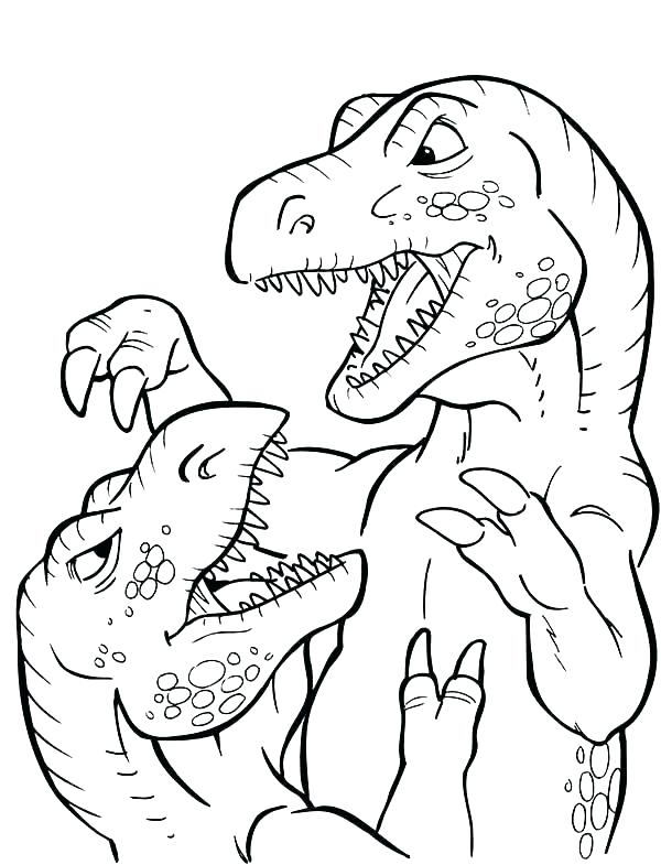 600x785 T Rex Coloring Page T Coloring Pages For Preschoolers Fighting