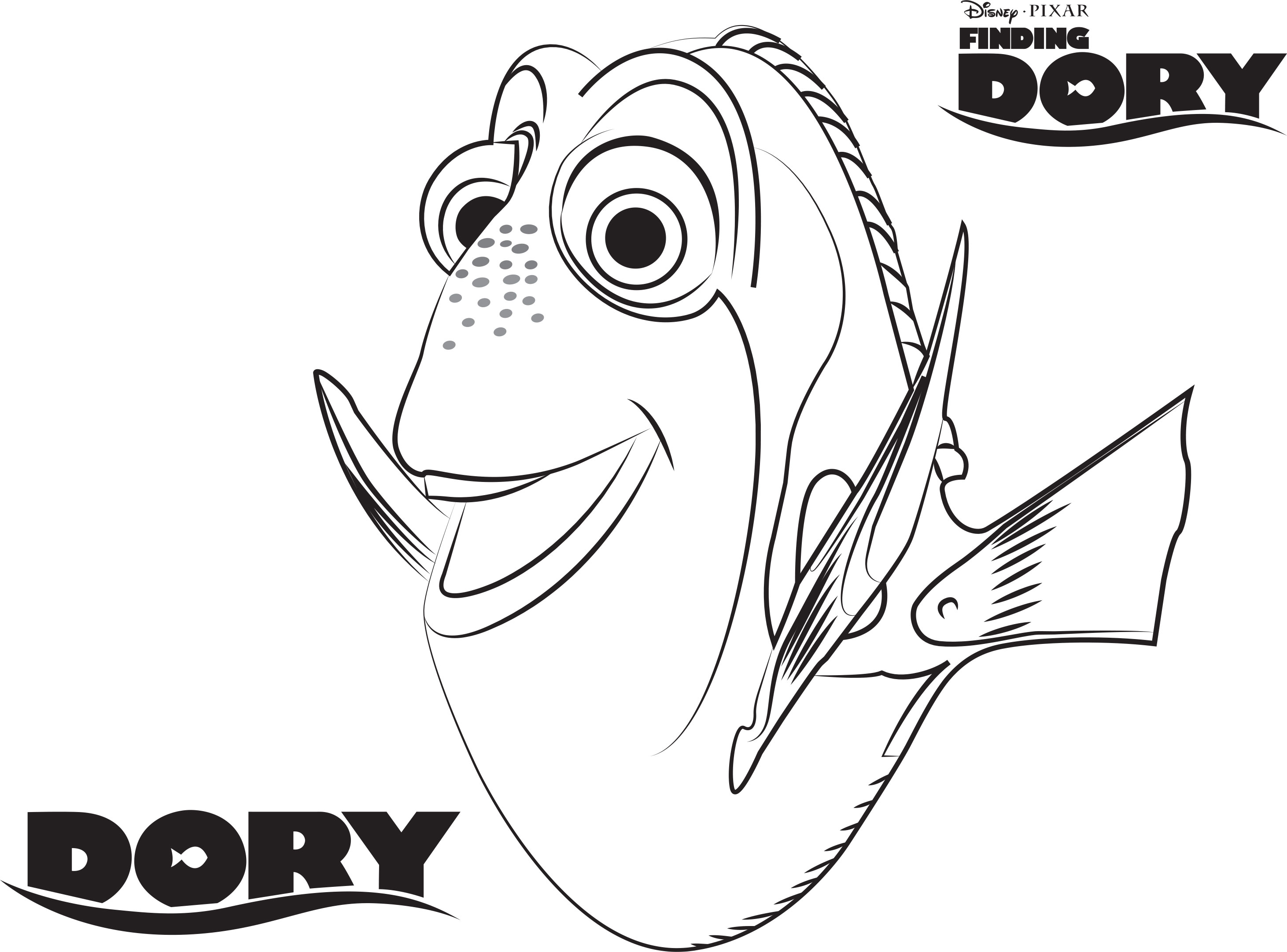 Finding Dory Coloring Pages 2923x2163 Finding Dory Coloring Pages