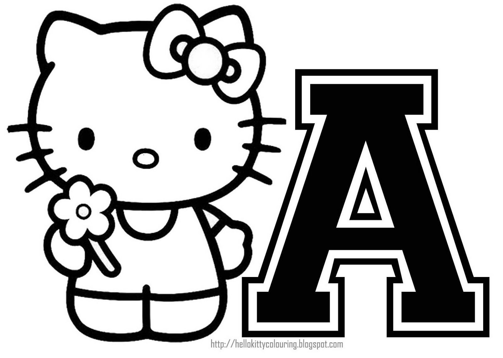 1600x1140 Hello Kitty Coloring Personalized Coloring Page Initial Letter