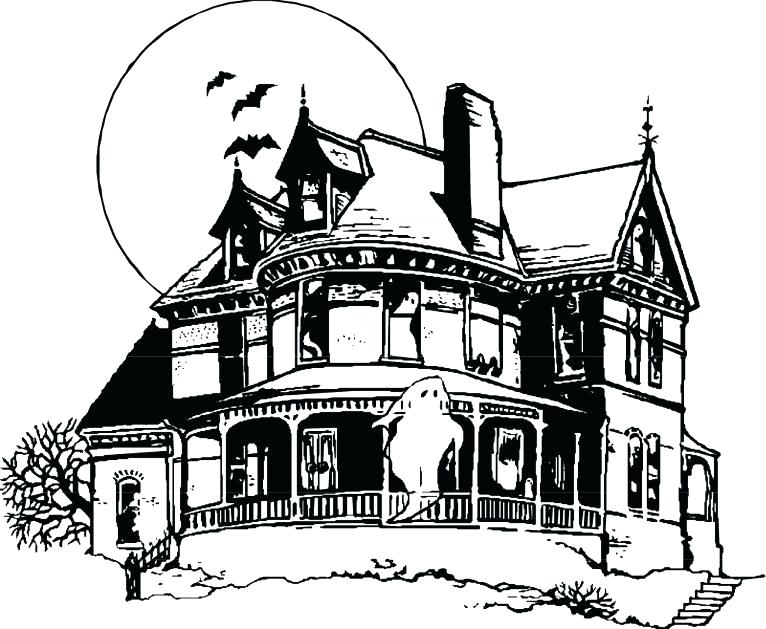 Haunted House Coloring Page Haunted House Printable Kids Coloring 766x629 Haunted House Coloring Page Haunted House Printable Kids Coloring