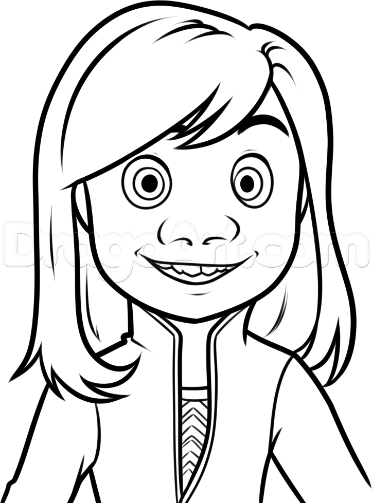 723x979 How To Draw Riley From Inside Out Step 8 Coloring