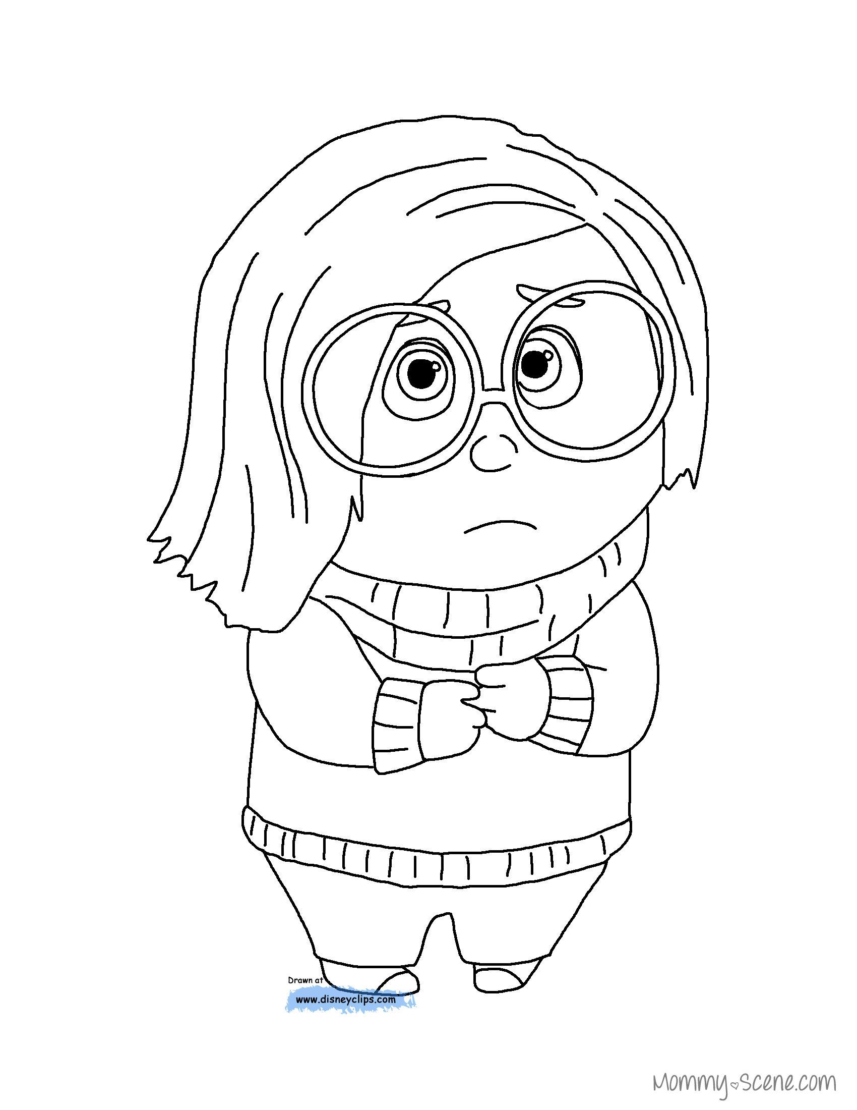 1700x2200 Disney S Inside Out Coloring Pages Sadness And At Disgust Page