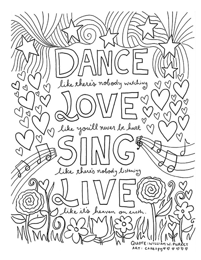 Inspiring Quotes Coloring Pages