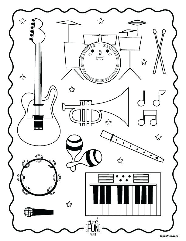Musical Instrument Coloring Pages Nod Printable Coloring Page 612x792 Musical Instrument Coloring Pages Nod Printable Coloring Page